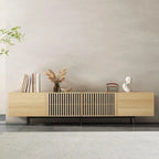 Meuble TV moderne élégant de style milieu de siècle pour téléviseurs jusqu'à 80 pouces. Grand espace de rangement pour appareils multimédias, gestion des câbles. Montage facile.