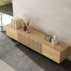 Meuble TV moderne élégant de style milieu de siècle pour téléviseurs jusqu'à 80 pouces. Grand espace de rangement pour appareils multimédias, gestion des câbles. Montage facile.