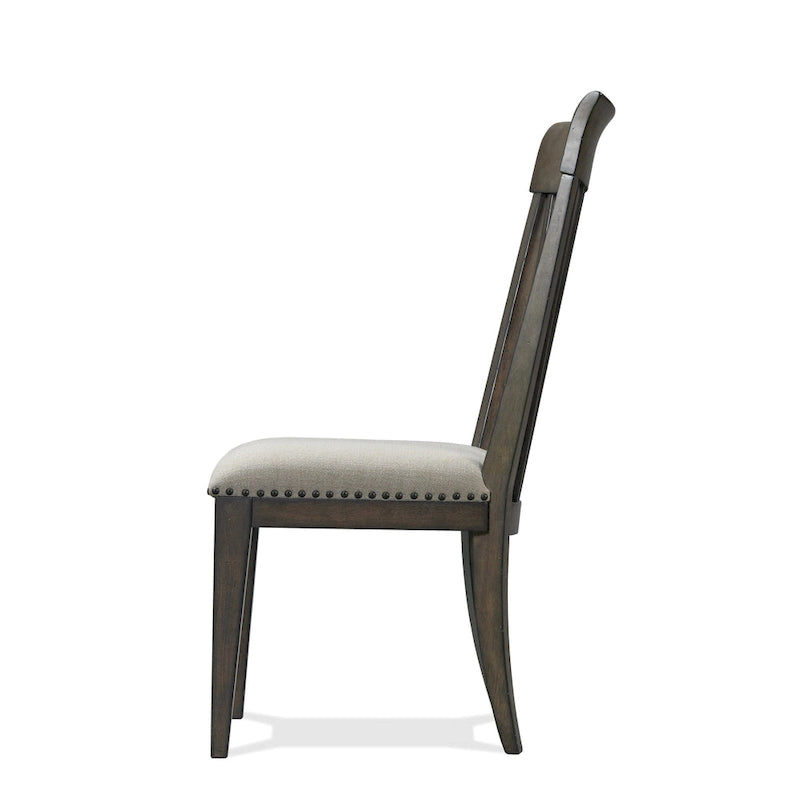 Chaises de salle à manger Roundhill Furniture Grant avec clous décoratifs, lot de 2, beiges
