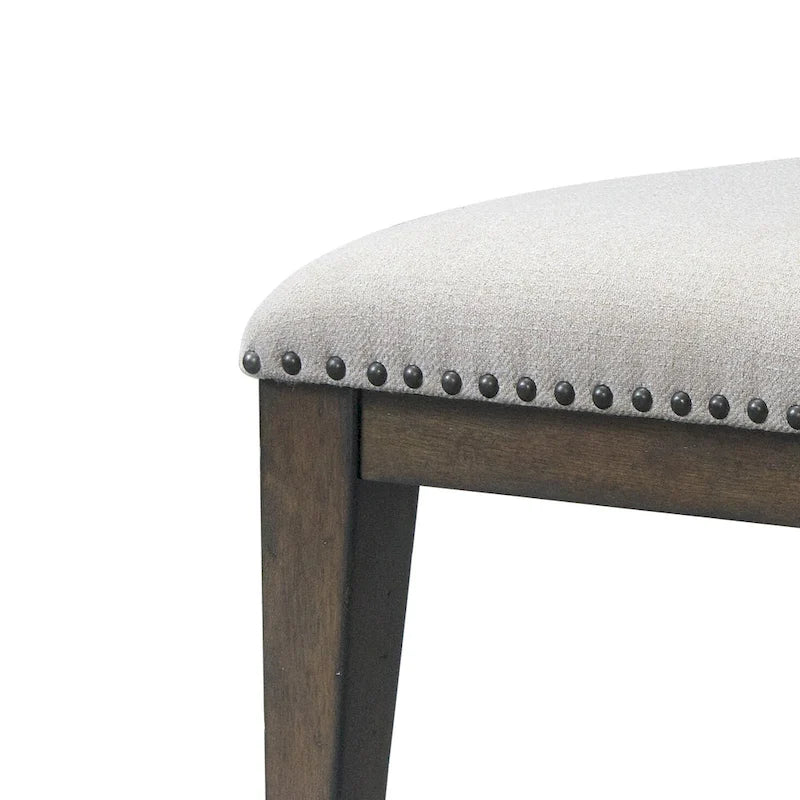 Chaises de salle à manger Roundhill Furniture Grant avec clous décoratifs, lot de 2, beiges