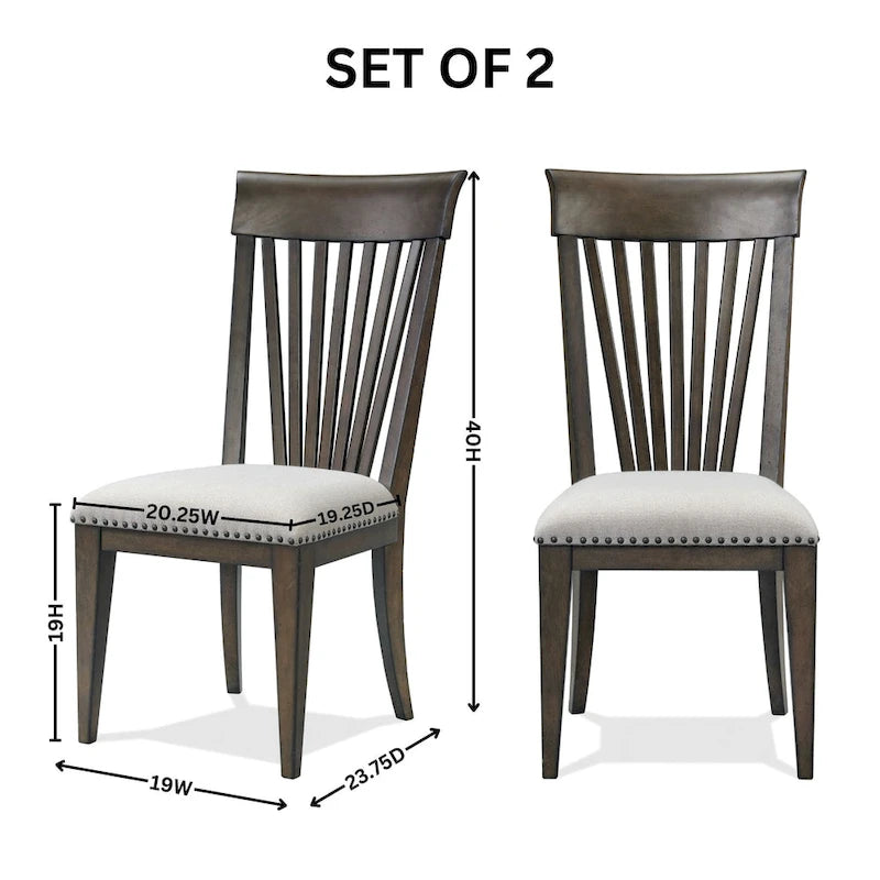 Chaises de salle à manger Roundhill Furniture Grant avec clous décoratifs, lot de 2, beiges