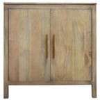 Meuble d'appoint 2 portes en bois de manguier gris cendré, 32W