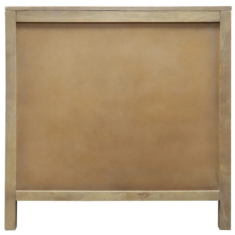 Meuble d'appoint 2 portes en bois de manguier gris cendré, 32W