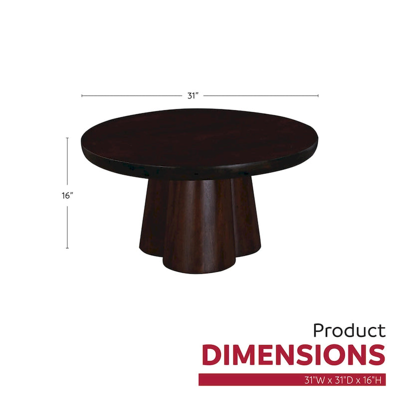 Table basse piédestal ronde en bois Senna de 79 cm