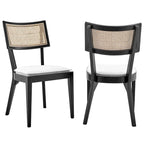 Caledonia Chaise de salle à manger en bois, lot de 2