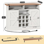 Moasis 47Farmhouse Meuble de Bar à Café avec Étagère Flottante - 40 P x 120 L x 86 H cm