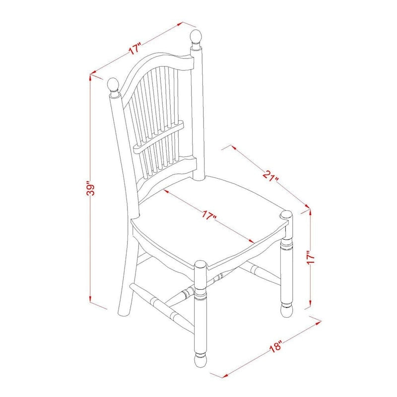Ensemble de salle à manger East West Furniture – une table de cuisine rectangulaire et des chaises de salle à manger – Acajou (Options de pièces)