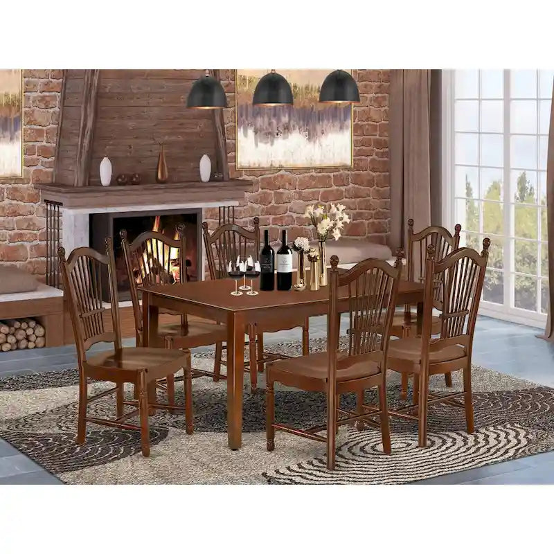 Ensemble de salle à manger East West Furniture – une table de cuisine rectangulaire et des chaises de salle à manger – Acajou (Options de pièces)