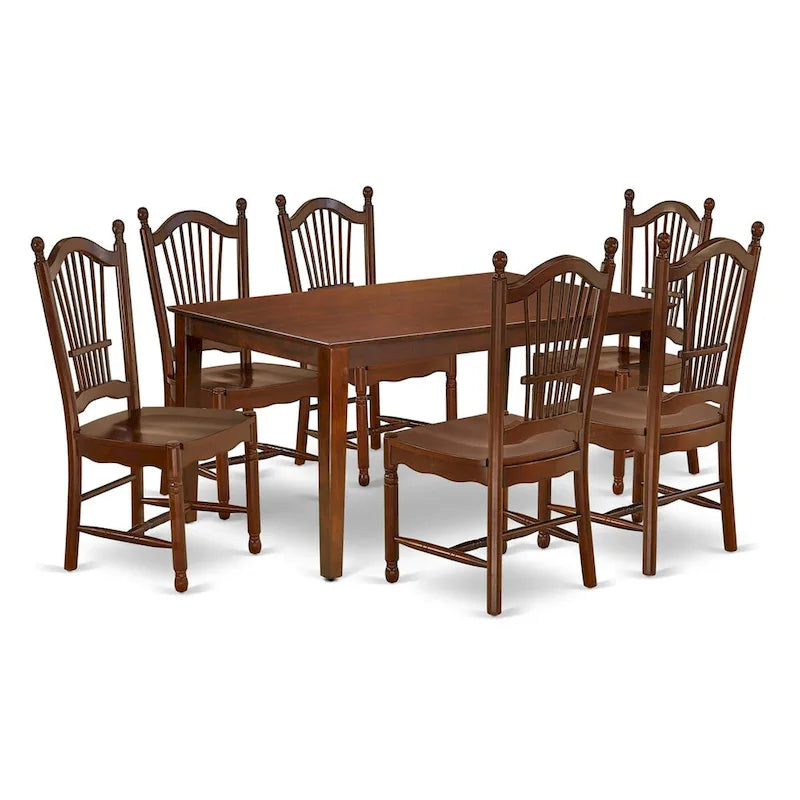 Ensemble de salle à manger East West Furniture – une table de cuisine rectangulaire et des chaises de salle à manger – Acajou (Options de pièces)