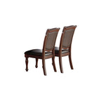 Chaise de salle à manger rembourrée en PU, marron foncé (lot de 2)