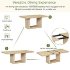 Ensemble de salle à manger contemporain 6 pièces avec table sur pied extensible de 198 cm