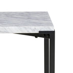 Table d'appoint/de chevet moderne 20 pouces, plateau en marbre de Carrare, structure en acier, gris lisse