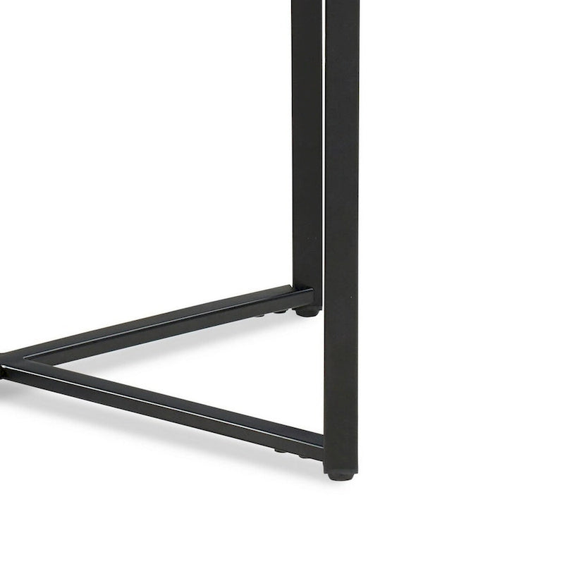 Table d'appoint/de chevet moderne 20 pouces, plateau en marbre de Carrare, structure en acier, gris lisse