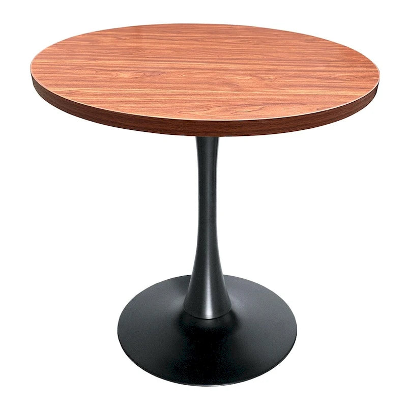 Table à manger ronde Bristol 36 pour 4 personnes avec plateau en MDF et piètement élégant en fer noir pour la cuisine et la salle à manger