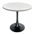 Table à manger ronde Bristol 36 pour 4 personnes avec plateau en MDF et piètement élégant en fer noir pour la cuisine et la salle à manger