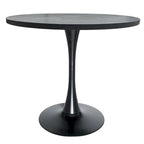 Table à manger ronde Bristol 36 pour 4 personnes avec plateau en MDF et piètement élégant en fer noir pour la cuisine et la salle à manger