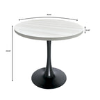 Table à manger ronde Bristol 36 pour 4 personnes avec plateau en MDF et piètement élégant en fer noir pour la cuisine et la salle à manger