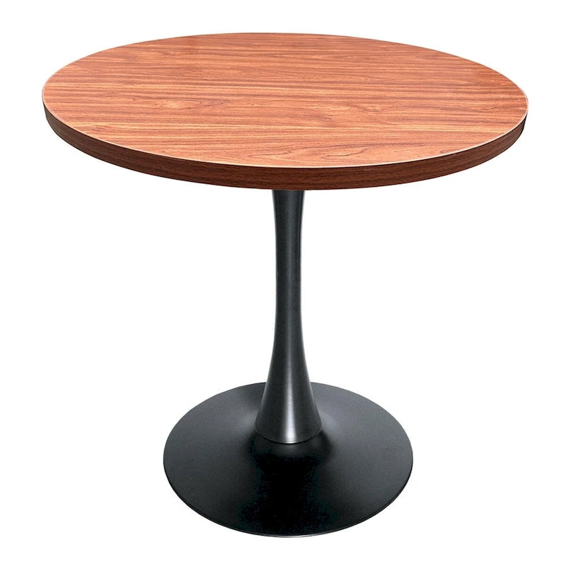 Table à manger ronde Bristol 36 pour 4 personnes avec plateau en MDF et piètement élégant en fer noir pour la cuisine et la salle à manger