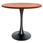 Table à manger ronde Bristol 36 pour 4 personnes avec plateau en MDF et piètement élégant en fer noir pour la cuisine et la salle à manger