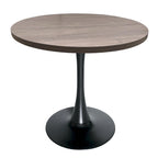 Table à manger ronde Bristol 36 pour 4 personnes avec plateau en MDF et piètement élégant en fer noir pour la cuisine et la salle à manger