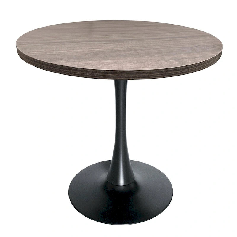 Table à manger ronde Bristol 36 pour 4 personnes avec plateau en MDF et piètement élégant en fer noir pour la cuisine et la salle à manger