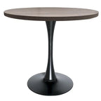 Table à manger ronde Bristol 36 pour 4 personnes avec plateau en MDF et piètement élégant en fer noir pour la cuisine et la salle à manger