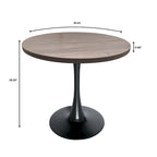 Table à manger ronde Bristol 36 pour 4 personnes avec plateau en MDF et piètement élégant en fer noir pour la cuisine et la salle à manger
