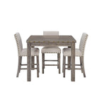 Morden Fort Ensemble de table de bar carrée 5 pièces de style ferme, 4 tabourets de bar rembourrés avec ensemble de salle à manger table de bar