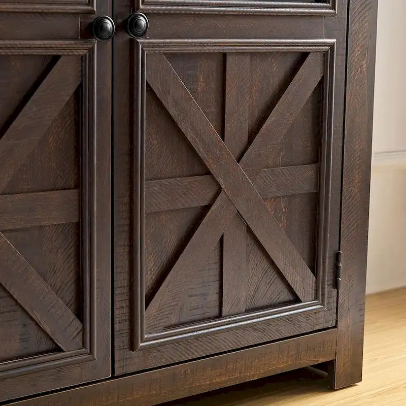 Roomfitters Meuble Buffet Grande Armoire 2 Portes, Meuble Bar à Vin, Meuble de Rangement Bar à Café Bar à Vin