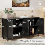 Buffet de cuisine, meuble d'appoint avec bar à café, table de service