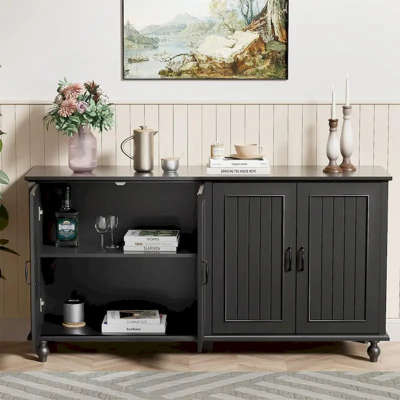 Buffet de cuisine, meuble d'appoint avec bar à café, table de service