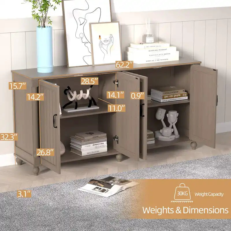 Buffet de cuisine, meuble d'appoint avec bar à café, table de service