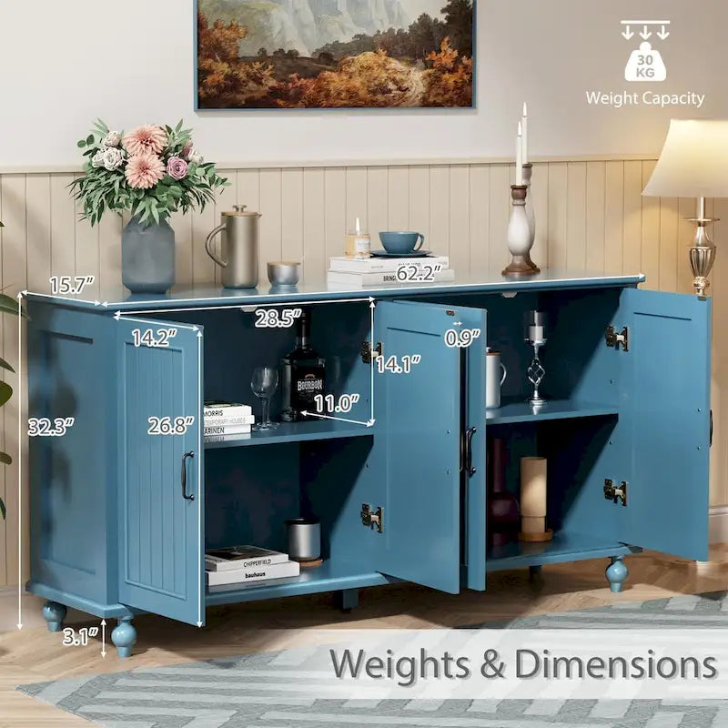 Buffet de cuisine, meuble d'appoint avec bar à café, table de service
