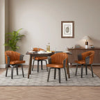 Chaises de salle à manger pivotantes en bois courbé et PU Art Leon (Lot de 2)