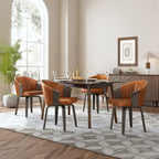 Chaises de salle à manger pivotantes en bois courbé et PU Art Leon (Lot de 2)