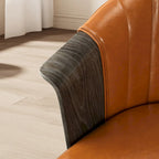 Chaises de salle à manger pivotantes en bois courbé et PU Art Leon (Lot de 2)