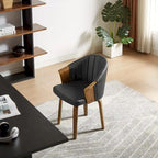 Chaises de salle à manger pivotantes en bois courbé et PU Art Leon (Lot de 2)