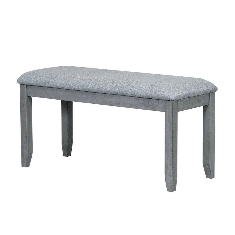 Ensemble de salle à manger contemporain 6 pièces avec table à pied central extensible de 198 cm