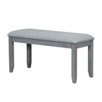 Ensemble de salle à manger contemporain 6 pièces avec table à pied central extensible de 198 cm