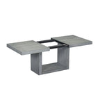 Ensemble de salle à manger contemporain 6 pièces avec table à pied central extensible de 198 cm
