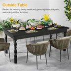 Table à manger en bois de 62 po pour 4 à 6 personnes, grande table de cuisine rectangulaire de style rustique