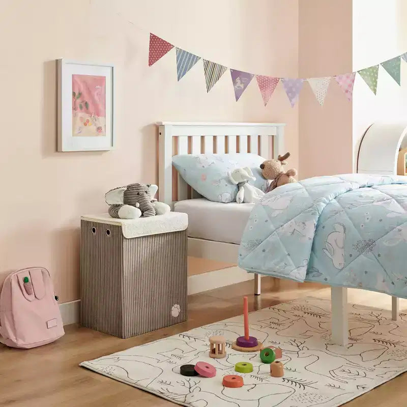 Danya B. Panier à linge pliable en velours côtelé pour enfants, rangement de jouets