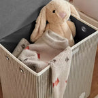 Danya B. Panier à linge pliable en velours côtelé pour enfants, rangement de jouets