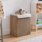 Danya B. Panier à linge pliable en velours côtelé pour enfants, rangement de jouets