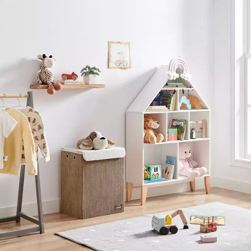Danya B. Panier à linge pliable en velours côtelé pour enfants, rangement de jouets