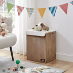 Danya B. Panier à linge pliable en velours côtelé pour enfants, rangement de jouets