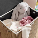 Danya B. Panier à linge pliable en velours côtelé pour enfants, rangement de jouets