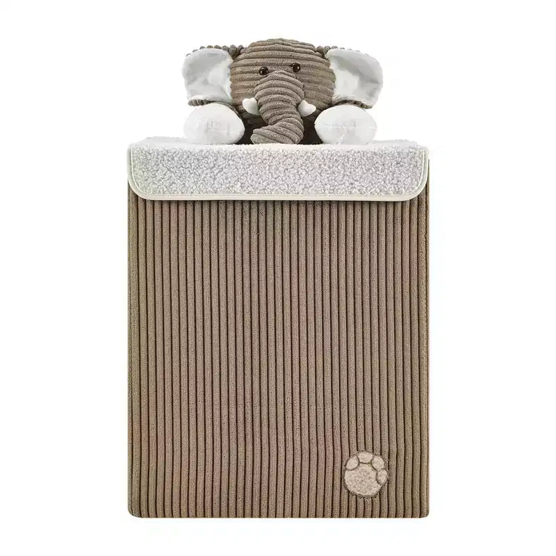 Danya B. Panier à linge pliable en velours côtelé pour enfants, rangement de jouets