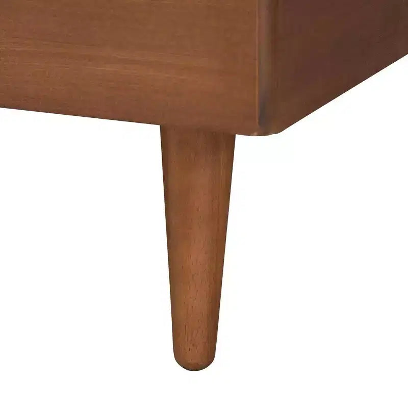 Lit plateforme Baxton Studio Hemera en tissu et bois avec table de chevet flottante Gris/Noyer marron