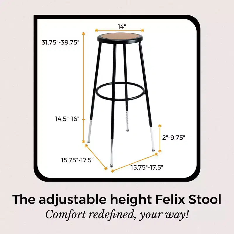 Tabouret en acier Hampden Furnishings, collection Felix, 32 à 39 po